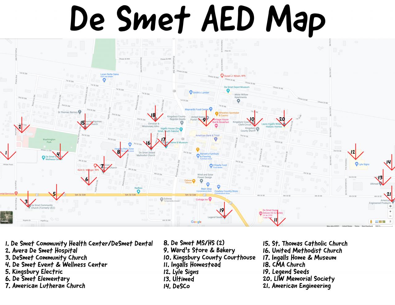De Smet AED Map