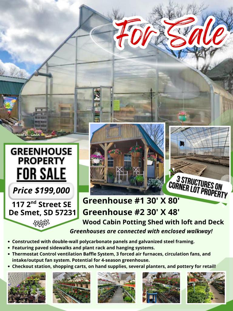 Greenhouse property for sale!